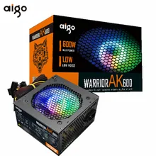 Aigo max 600W PC PSU Power Supply unit Mute Gaming Quiet 120mm rgb Fan 24pin 12V ATX Desktop computer Power Supply for BTC