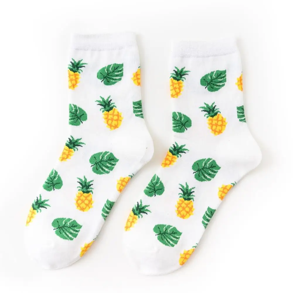 GALIN KIPEN/милые женские хлопковые носки с героями мультфильмов новые женские носки на четыре сезона носки с тропическими фруктами Повседневные носки с бананом авокадо