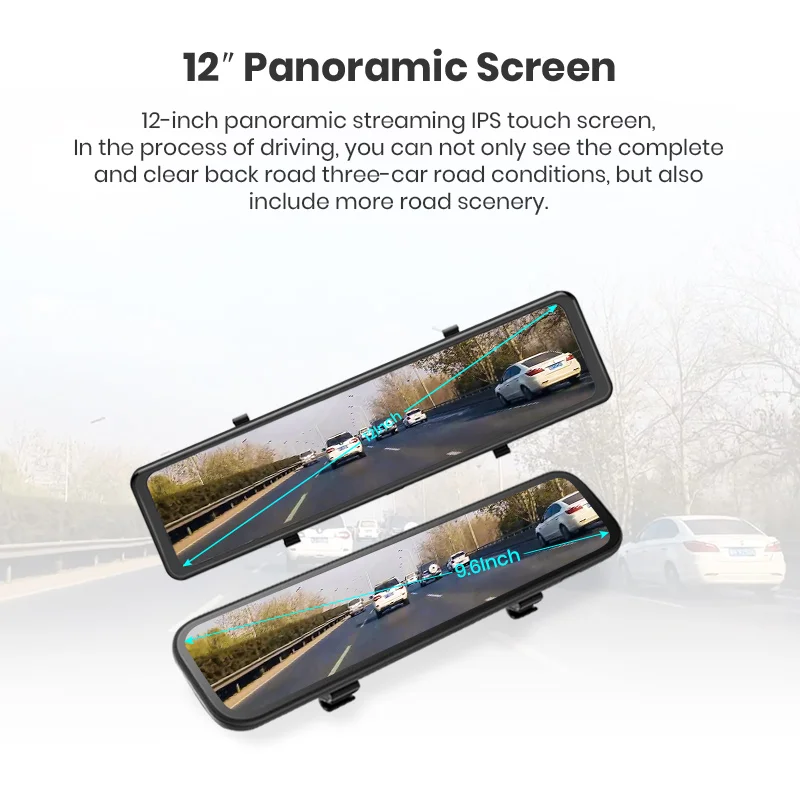 Jusnun HD Dual 1080P Автомобильная камера в зеркале поток зеркало заднего вида Full 12 ''IPS