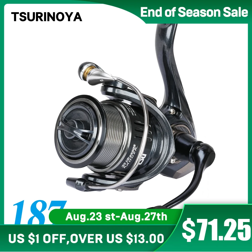 Photo Product TSURINOYA 187g Ultra-light Spinning Fishing Reel RANGER 2000S 2500S 3000S Shallow Spool Long Casting Sea Fishing Pike Bass Wheel