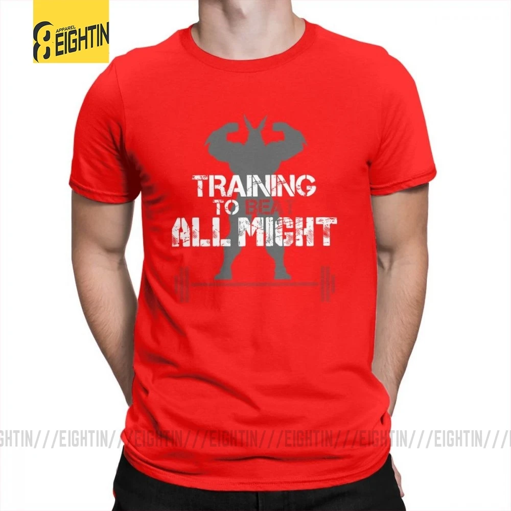 My Hero Academy тренировочный To Beat All Might мужские футболки плюс классические футболки из очищенного хлопка классические футболки с коротким рукавом Новинка - Цвет: Красный