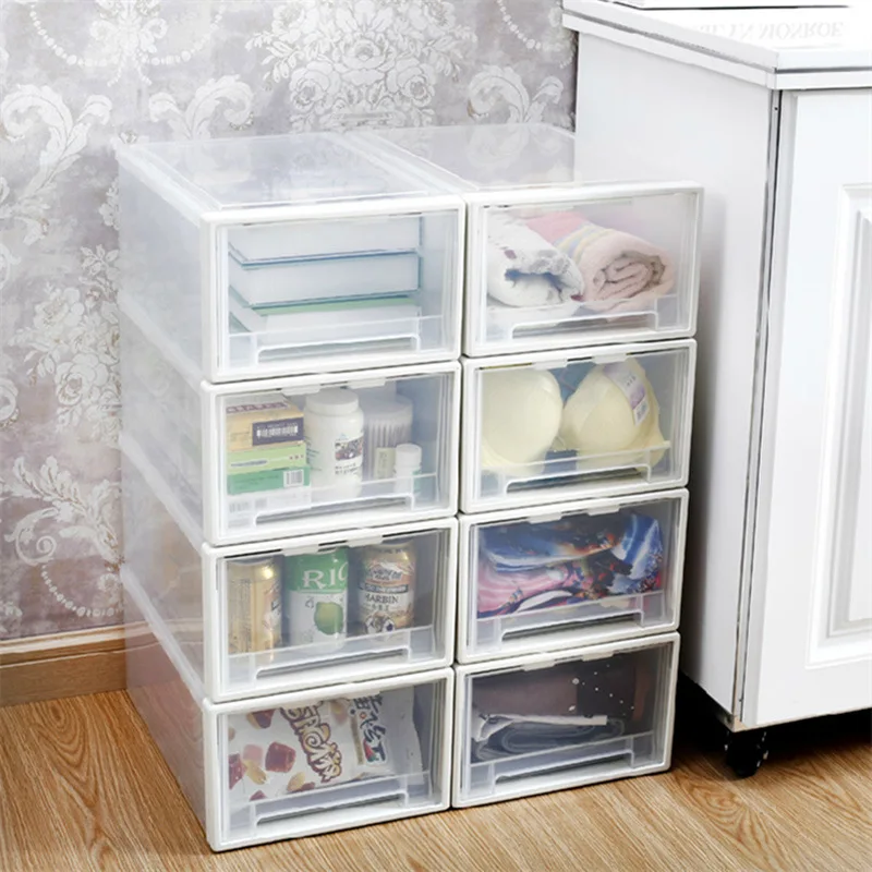 

Transparent Storage drawers Storage cabinet Large capacity Plastic drawers shoebox organizer Multi-function Sundries storage box