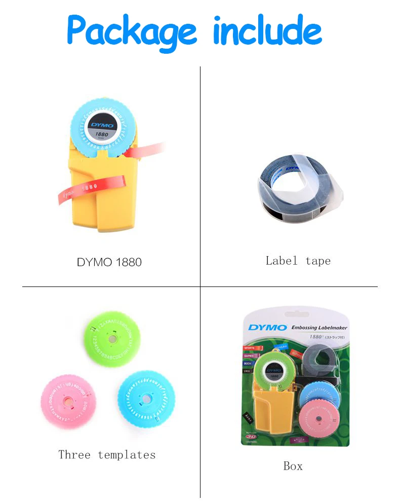 Dymo 1880 Manual Label Maker for 9mm(3/8'') 3D Embossing  pvc Label labels for Dymo DIY Label printer typewritter