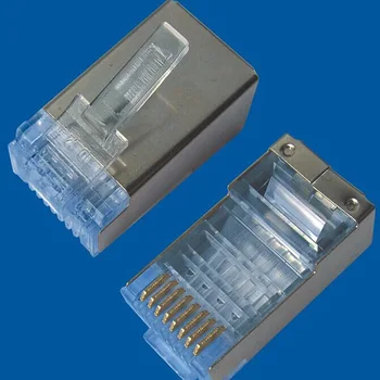 

50pcs RJ45 Cat6 Cat6a Shield Shielding Networks Connectors Plug Terminals for Modem Cable Adapter SP99