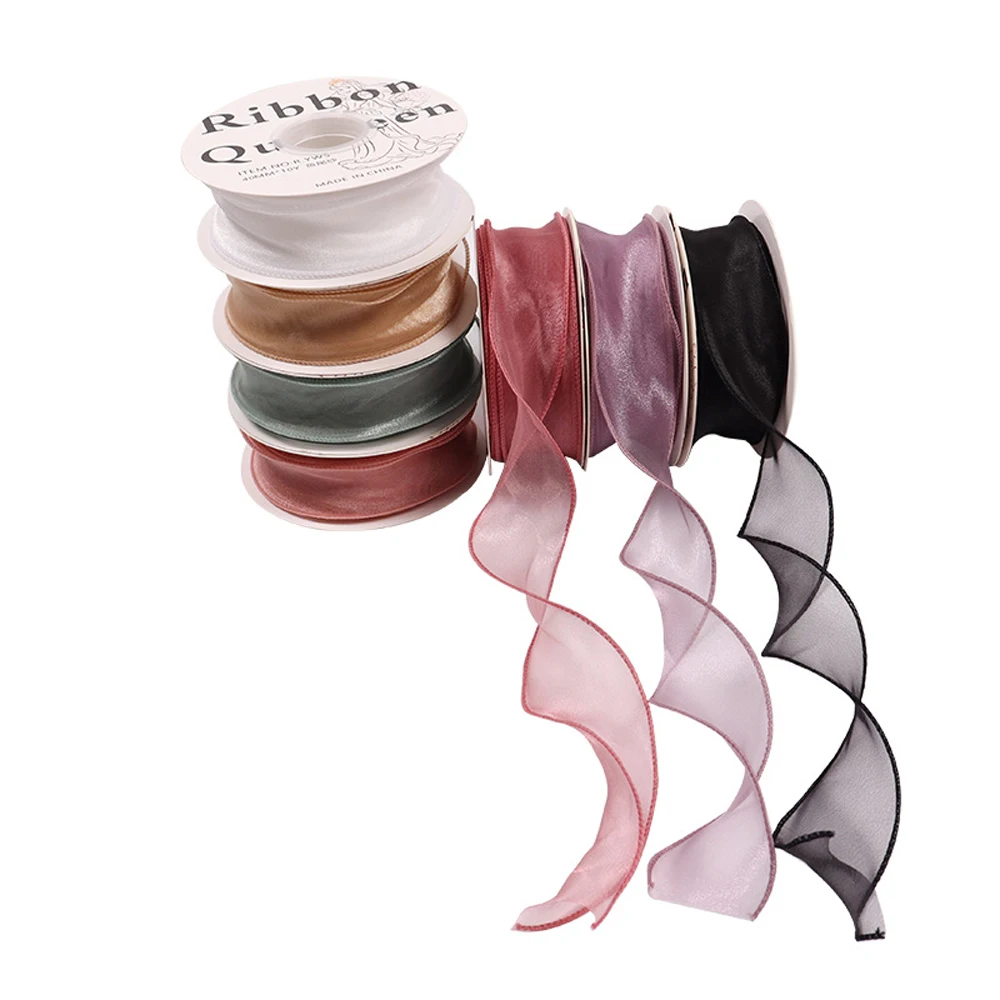 10 meters/roll 40mm width Wave Silk Organza ribbon Bow material for hair ornament gift wrapping decoration lace ribbons