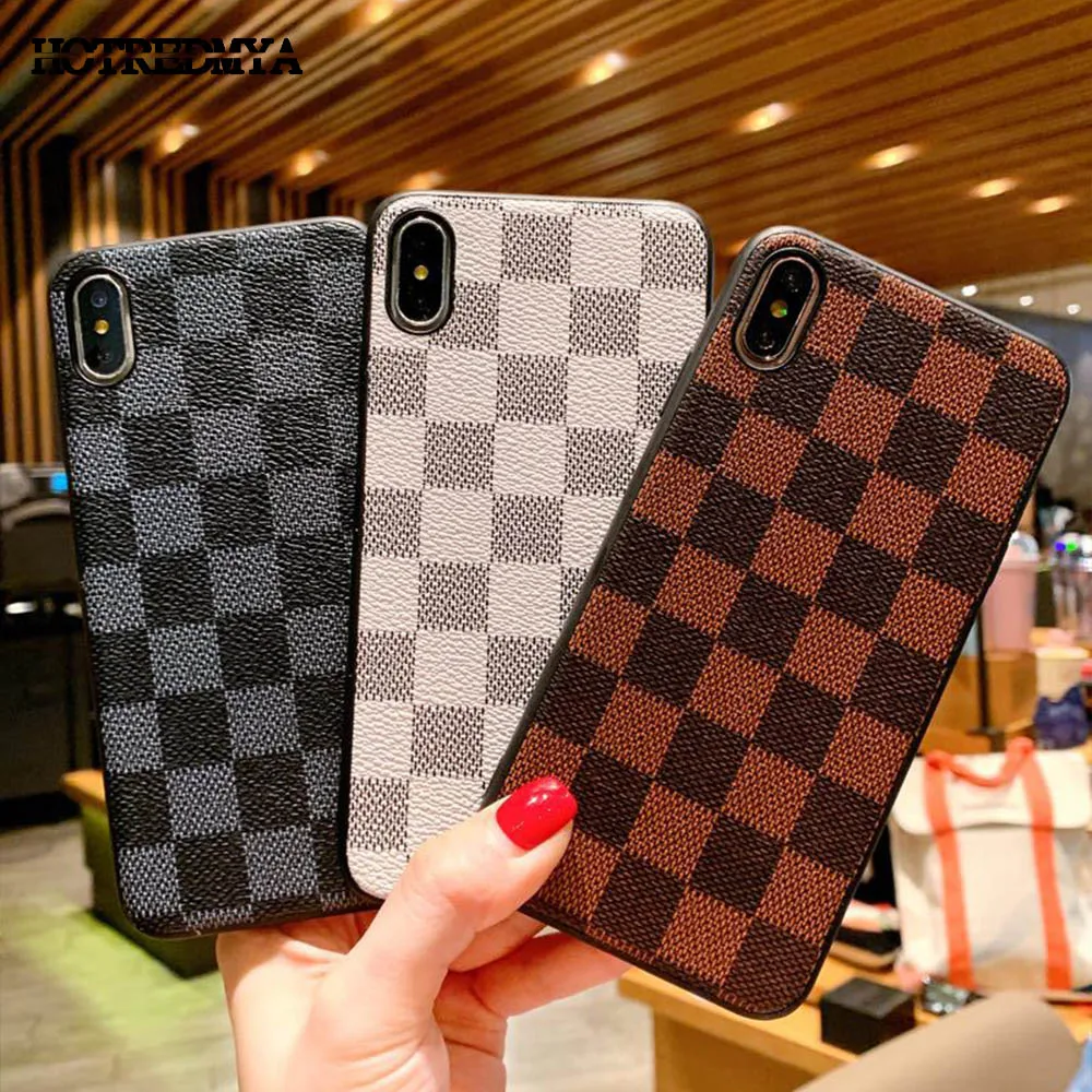 

Luxury Lattice Stripe Phone Case For iphone 11Pro X XR XS Max Back Cover For iphone 6 6s 8 7 Plus TPU+PC Soft Silicone Case