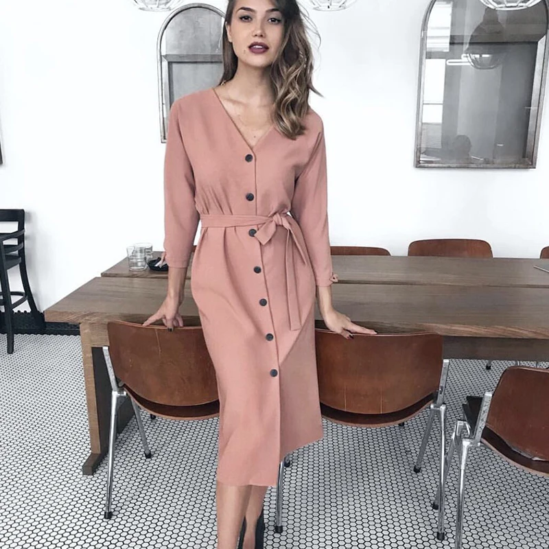 Sexy-V-Neck-Autumn-Long-Sleeve-women-dress-ladies-sashes-button-casual-office-dress-2019-new (1)