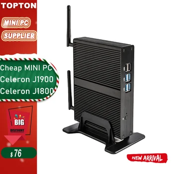 

Topton Cheapest Celeron J1900 J1800 2.41GHz Mini PC quad Core HDMI VGA display Mini Computer fanless design 1080P TV box pc