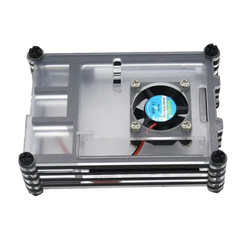 

for Raspberry Pi Acrylic Case with Cooling Fan Heatsinks for Raspberry Pi 4