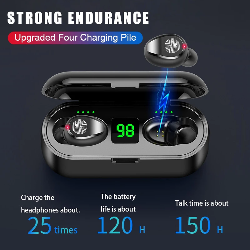 TWS Bluetooth 5.0 Earphones 3500mAh Charging Box Wireless Headphone 9D Stereo Sports Waterproof Earbuds Headsets With Microphone |