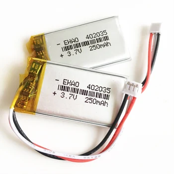 

Lot 402035 3.7V 250mAh lithium polymer rechargeable battery JST ZH 1.5mm 3pin plug Lipo cells for MP3 GPS bluetooth headset