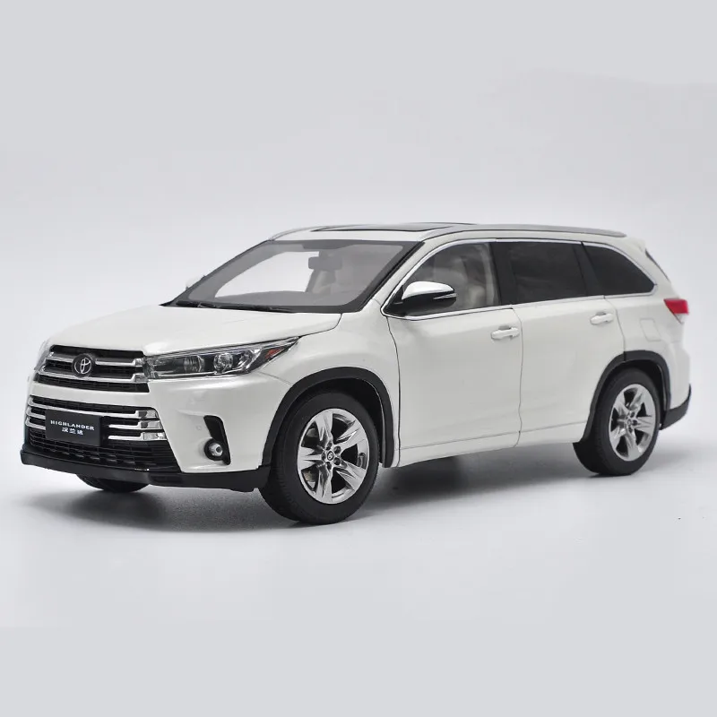 Exquisite gift 1:18 Toyota new Highlander alloy model,simulation die-cast metal collection decoration model,free shipping - Color: White