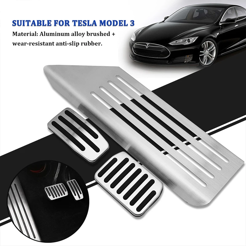 2 шт. Автомобиль Non-slip педаль акселератора и педали педаль для Tesla модель 3 акселератора газ топлива Тормозная педаль, упор для ног для езды на велосипеде
