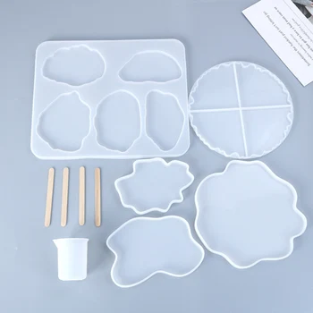 

5PCS Silicone Molds Set Handmade DIY Making Craft Epoxy Resin Coaster Modeling Home Decoration