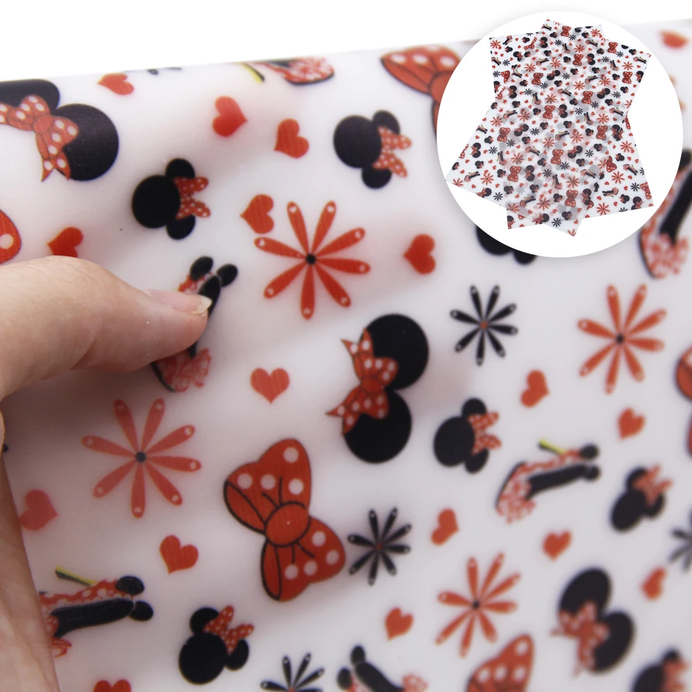 

20*34cm Halloween Printed Faux Synthetic Leather Fabric Princes for Bows DIY handmade materials,1Yc7772