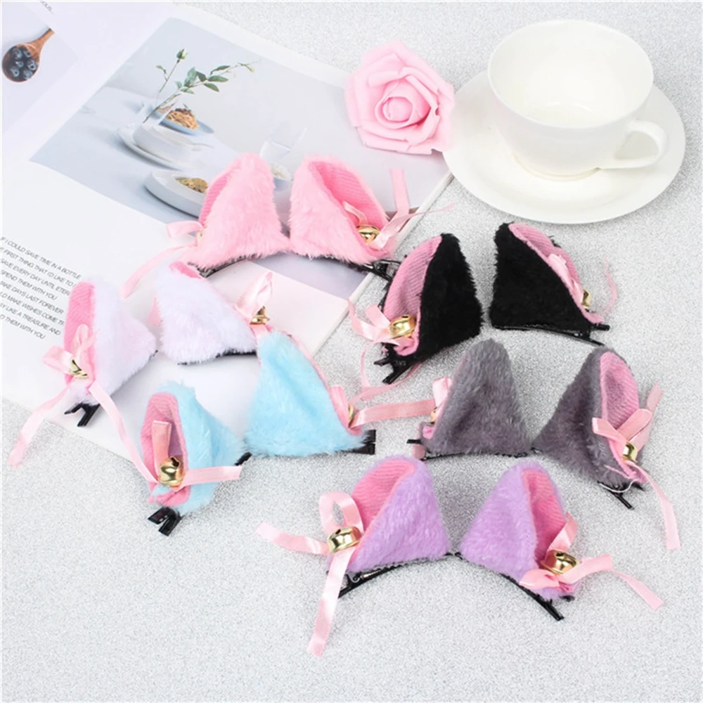 hairclips New Lovely Cat Ear Hair Wear Girls Anime Cosplay Costume Plush Hairband Night Party Club Bar Decorate Headbands Hair Accessories claw hair clips