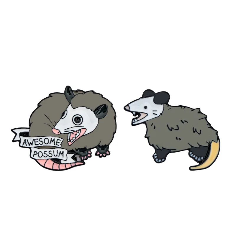 Cute Screaming Opossum Soft Enamel Pins Kawaii Rat Brooch Lapen Pin Metal Fashion Animal Badge Backpack Decor Jewelry Gift | Украшения и