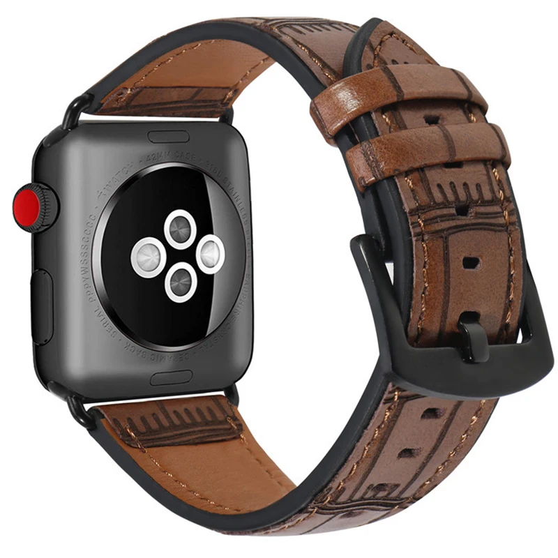 7 цветов, Бизнес кожаный ремешок для наручных часов Apple Watch, версии 4 серии мужские кожаные простые часы ремешок для iwatch 38 мм 40 мм 42 44 мм