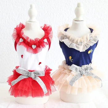 

Spring and Summer Newest Style Embroidery Tutu Dress for Dog Red Blue Colors Xs-xl Sizes Fashion Dog Princess Dress Dog Clothes