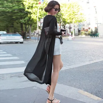 

Women Boho Beach Chiffon Long Cardigan Coat