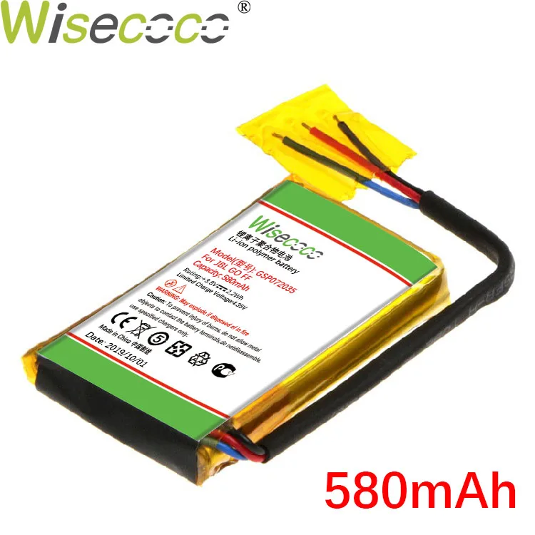 WISECOCO 580 мАч GSP072035 батарея для J BL GO FF/J BL Go/JBLGOBLK новейшее производство Высококачественная батарея+ код отслеживания