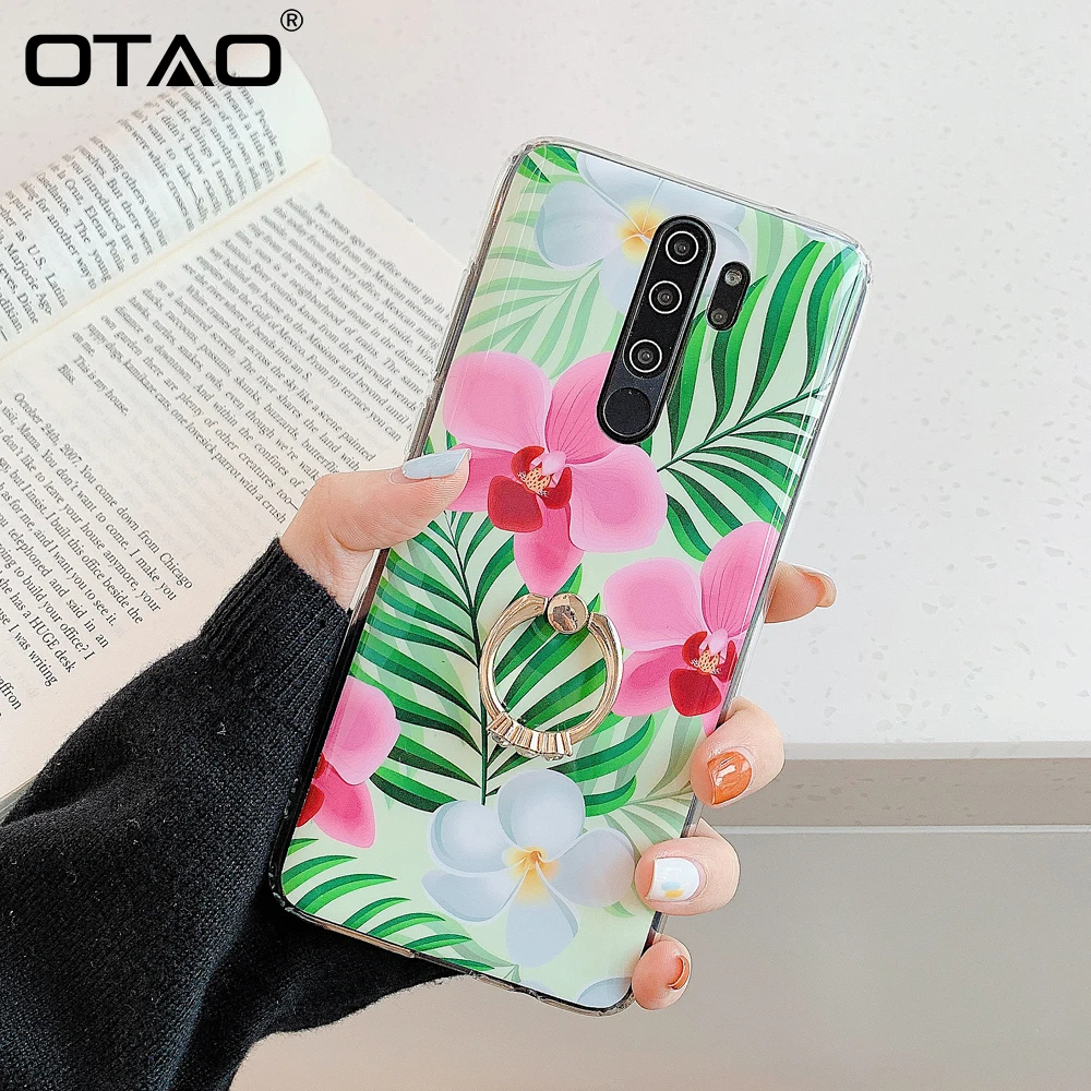 OTAO чехол с кольцом-держателем для Xiao mi Red Note 8 7 Pro художественный цветами и