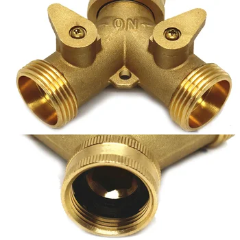 

Heavy Duty Brass Y Shape Garden Hose Connector 2 Way Tap Splitter 3/4 Inch Adjustable Flow Control Keeping Leaks At Bay Hose
