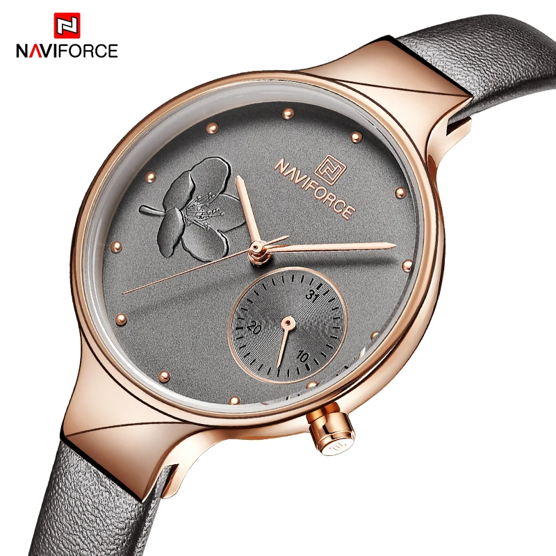 Best Women Analog Quartz Watches NAVIFORCE Luxury Brand Fashion Lady Rhinestone Watch Dress Wrist Watch Simple Clock Relogio Feminino