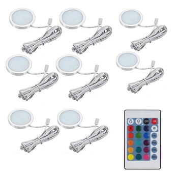 

Remote control RGB Decoration Dome lamp LED Spot Cabin Ceiling light 8pc Kit for Camper Van Caravan Motorhome