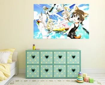 

[Self-Adhesive] 3D STRIKE WITCHES 555 Japan Anime Wall Stickers Mural Decal Wall Murals AJ WALLPAPER Belly