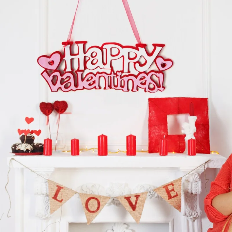 День Святого Валентина декоративные подвесные украшения из нетканого материала украшения с буквами для свадебной вечеринки на день рождения настенная дверь