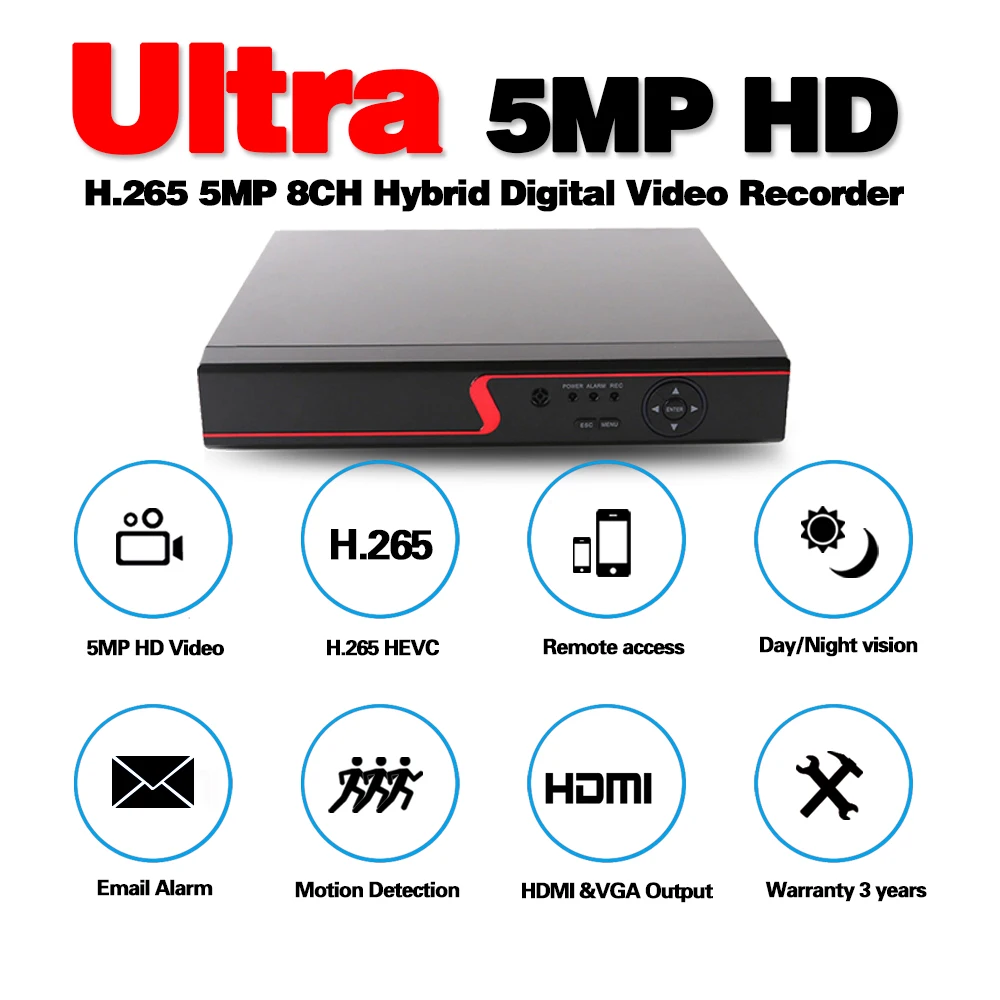 HCVAHDN 5MP DVR 8CH 16CH 4CH система Скрытого видеонаблюдения цифровая видеозапись для аналоговая AHD IP Камера XMEYE HDMI 1080P 5MP-N камера видеонаблюдения Регистраторы