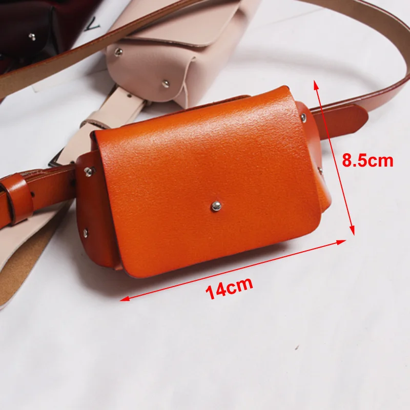 Genuine Leather Women Waist Bag with Leather Belt Lady Fanny Pack Mini Disco Belt Bag Luxury Evening Party Chest Bag Female