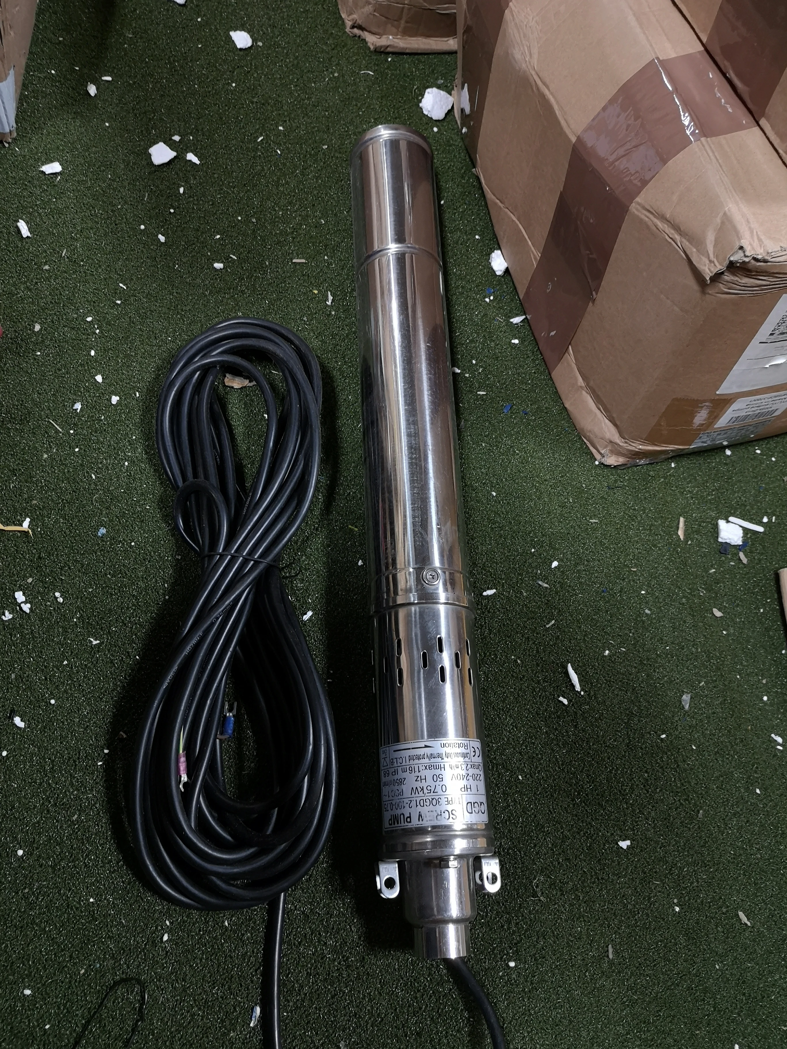 

Clearance! SHYLIYU 1" Outlet Submersible Screw Water Pump 3 Inch Well Tube Pump 1Hp 116m Head Submersible Pump 220V Water Garden