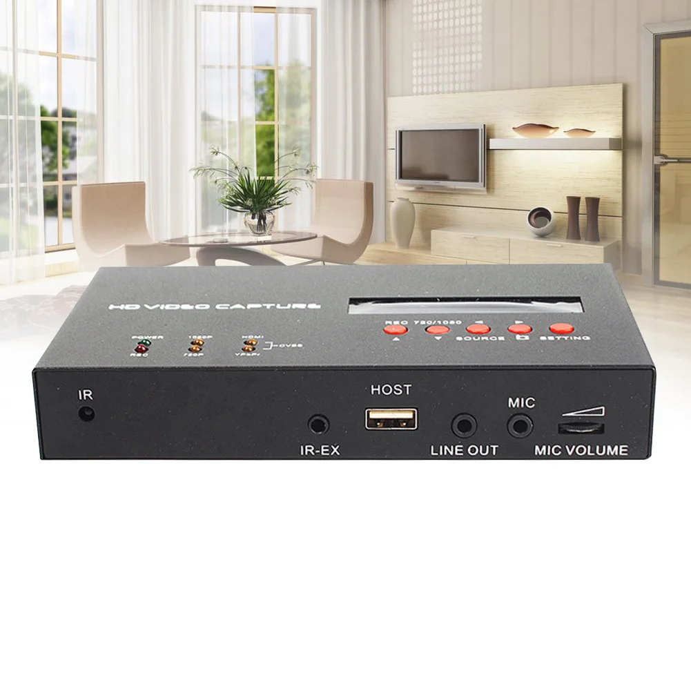 

YY-283S Video Capture Box Black Grabber Durable TV ABS Game Converter Microphone Input Recording Card 1080P HDMI No Pc Need
