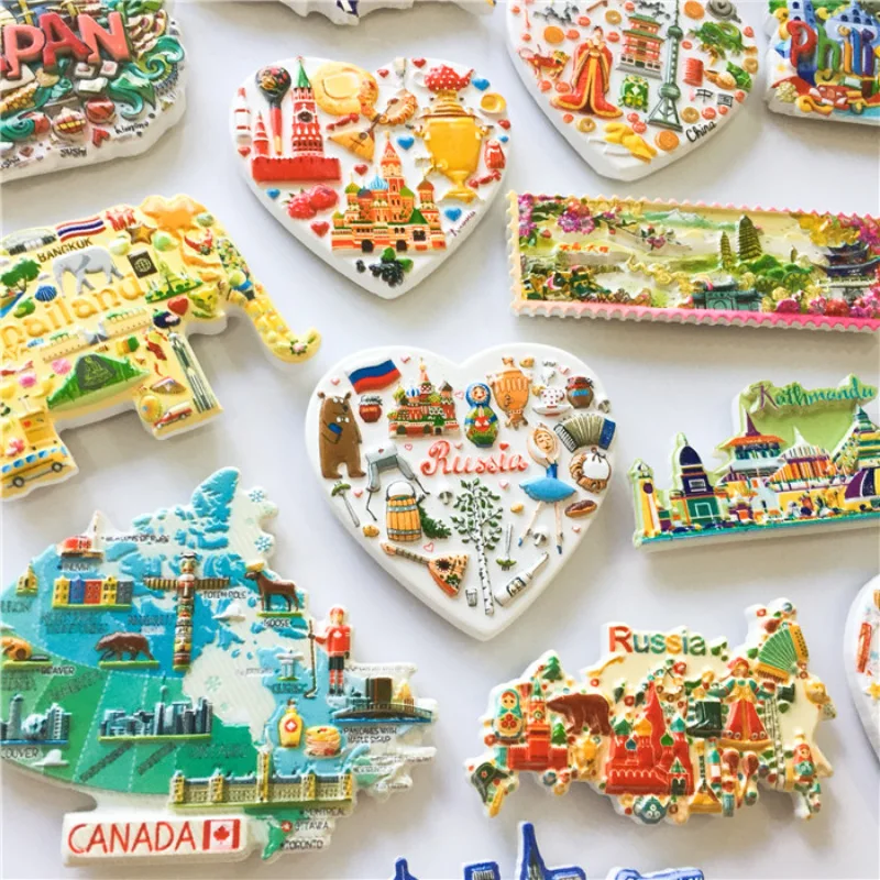 Рельефные 3D Наклейки для холодильника с смолой креативные российские сувенирные