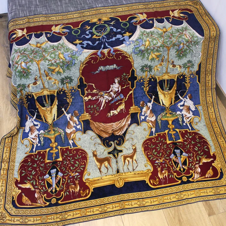 

Greek mythology Printing Scarf Women Silk Cashmere Blended Female Winter Large Warm Scarves Lady Shawls Wraps 140*140cm