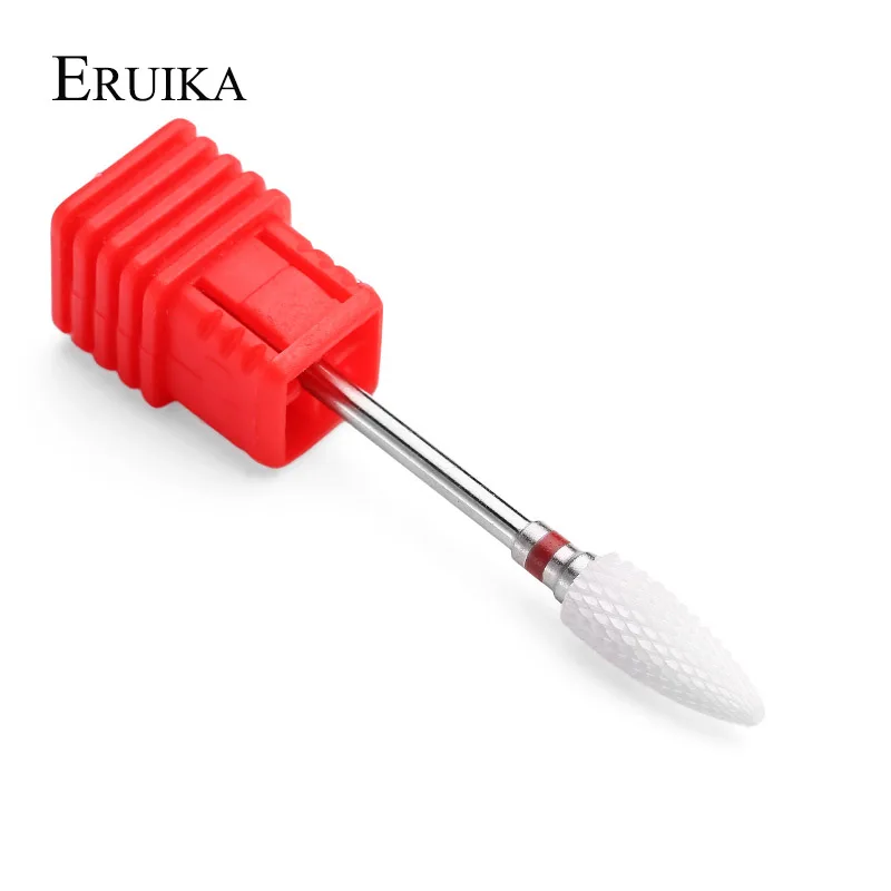 ERUIKA, 3 шт./лот, керамическая пуля, для дизайна ногтей, сверло, фреза для электрической дрели, маникюрный станок, аксессуары, пилки для ногтей, инструменты - Цвет: 3pc Red