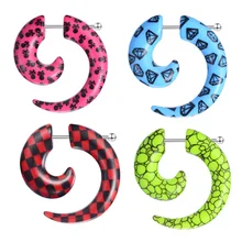 2 шт Горячие Акриловые Поддельные спиральные ушные конусы носилки расширители манометр серьга для мочки уха читер пирсинг ювелирные изделия для тела туннель и пробки