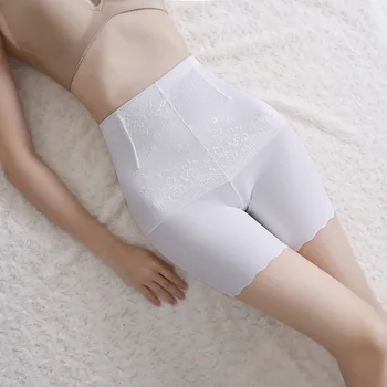 

Ice Silk Seamless High Waist Abdomen Pants Body Shaping Pants Flat Leg Multi-yard Safety Pants Women Bokserki Damskie