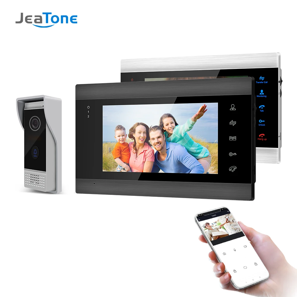 

Jeatone 7 Inch Wireless Wifi Smart Home IP Video Door Phone Intercom for Entry Gate Rainproof Doorbell Porch Camera Viewfinder