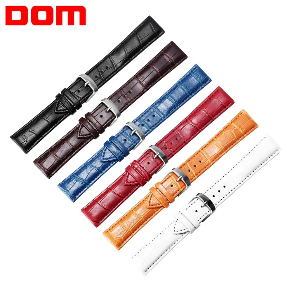 DOM Watch Band PU Leather Straps Watchbands 18mm 20mm 16mm 22mm Accessories Men Women Brown Black Belt |