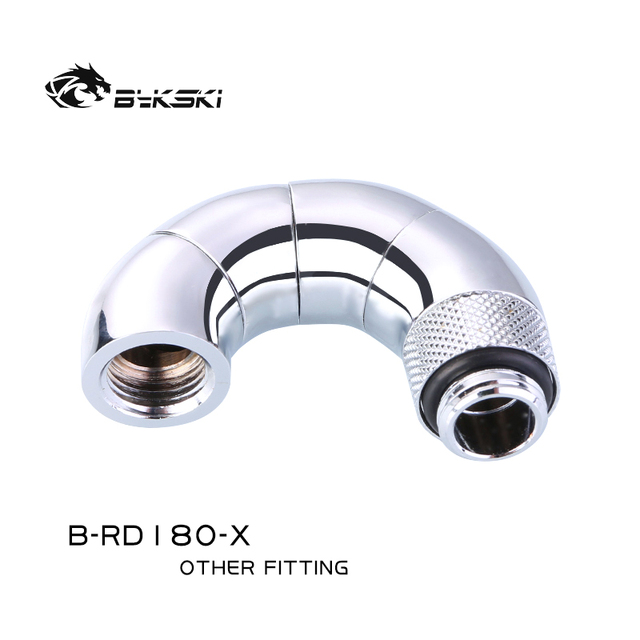 B-RD90-SK,G1/4 Female To Male 90 Degree PC Cooling Fitting,360 Degree Rotatable Elbow Water Cooled Connector.