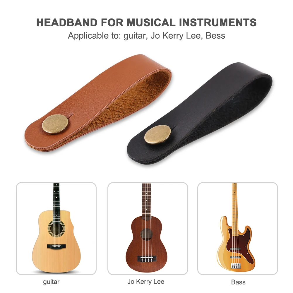 Strap-Buckle Guitar Safe-Lock Bass-Accessories Ukulele Music-Element Portable Leather-Head-Belt