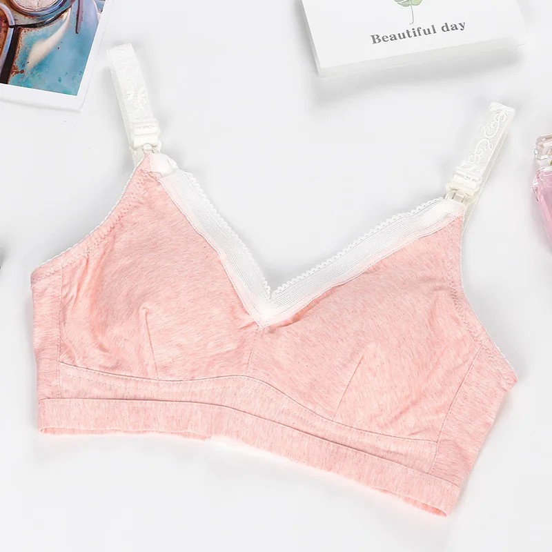 Maternity Nursing Bra Wire Free Seamless Breathable Soft Care Sleeping Bra Solid Plus Size Pregnant Women Breastfeeding Bras