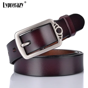 

Lyprerazy Fashion Casual Female Genuine Leather Waists Strap Cowhide Belt Women Square Buckle Small Belts
