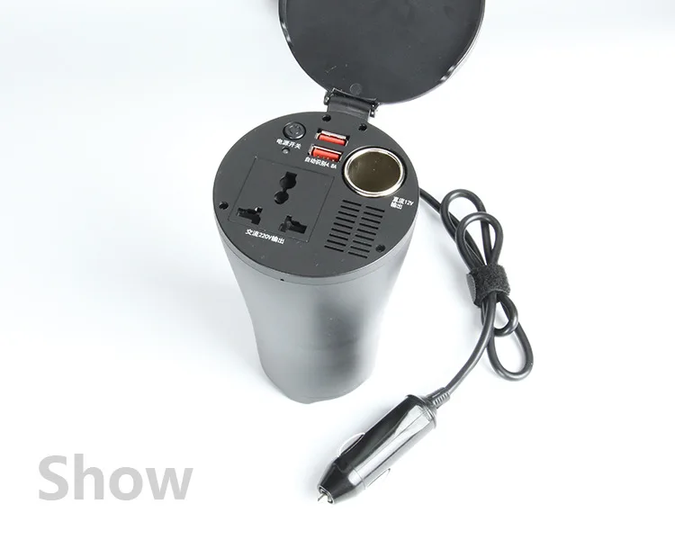 Тип чашки с двумя портами USB 2.1A/150 Вт автомобильный инвертор 12V постоянного тока до 220V мощность усилитель конвертера