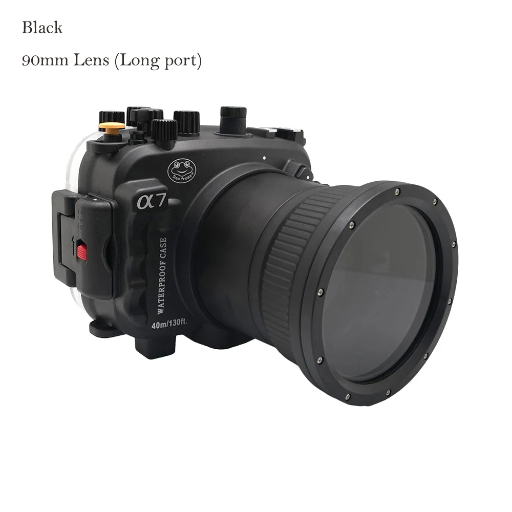 Для sony A9/A7 III A7R3 A7RIII A7III A7M3/A7 II A7II A7M2 A7SII A7RII/A7 A7R A7S подводной съемки корпус чехол для дайвинга - Цвет: Black 90mm Lens