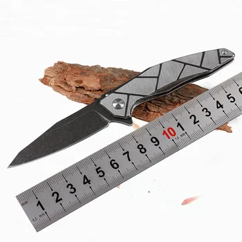 

Small Folding Knives Pocket Camping Hunting Knife Steel Handle 440C Blade Outdoor Utility EDC Tool