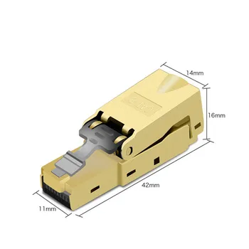 

CAT8 Plug RJ45 Connector 5G Broadband 8P8C Network Cable Adapter Tool-Free Crimping Shielded Crystal Head LAN Cable Plugs